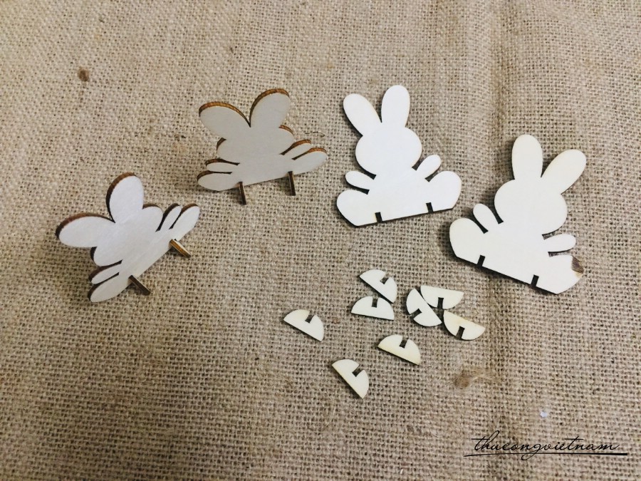Combo 10 Thỏ ngồi 6*7cm ( lắp ráp)